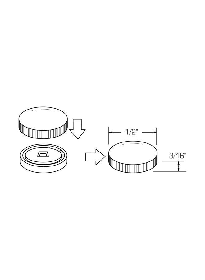 ROK 10 Pack Hardware Metal Countersunk Snap On Screw Cover Cap 15/32" (12 mm) for Size #6 and #8 - Image 3