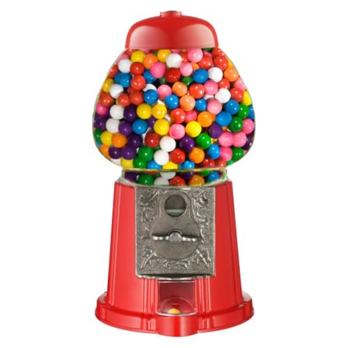 Great Northern Popcorn Company 15” Gumball Machine with Coin Bank - Bubble Gum Machine Candy Dispenser with Glass Globe and Metal Base - Vintage Style Gum Ball Vending Dispenser by Great Northern Popcorn (Red) - Image 1