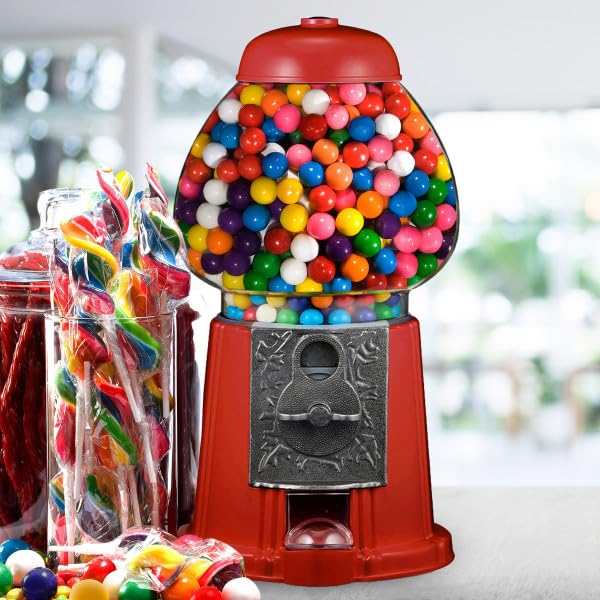 Great Northern Popcorn Company 15” Gumball Machine with Coin Bank - Bubble Gum Machine Candy Dispenser with Glass Globe and Metal Base - Vintage Style Gum Ball Vending Dispenser by Great Northern Popcorn (Red) - Image 4