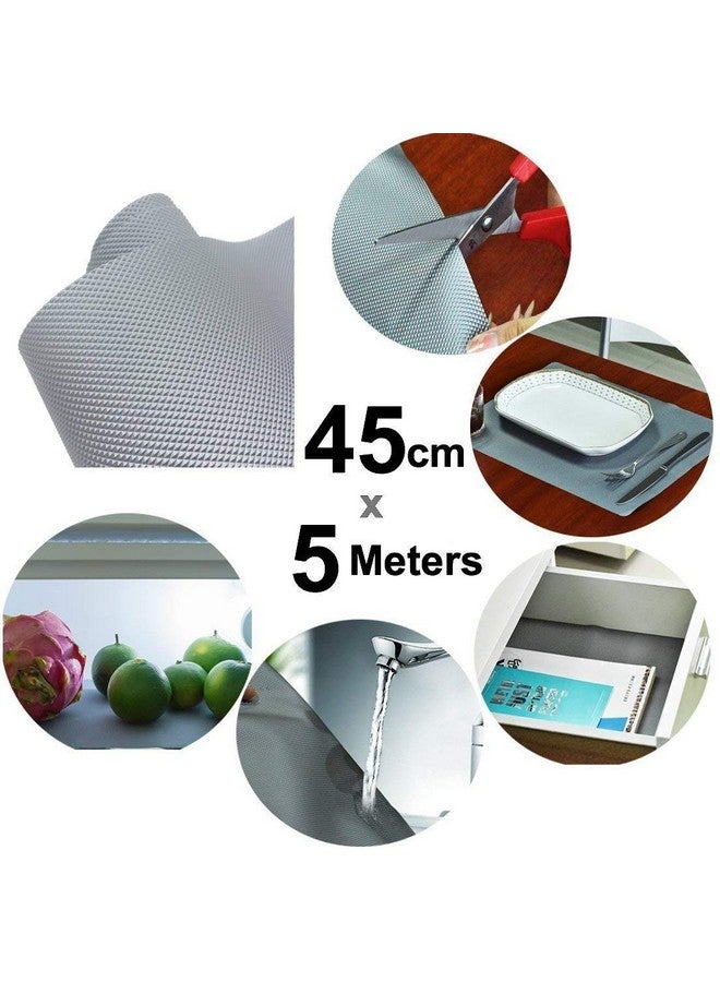 CLAPONE Kitchen Mats for Shelves/Fridge Liners/PVC Mats for Kitchen/Shelf Liners/Multipurpose Anti-Slip Mat/Sheet for Fridge/Kitchens/Cupboard/Drawers/EVA Mat (PaleGrey, 45cm X 5 Mitre) - Image 5