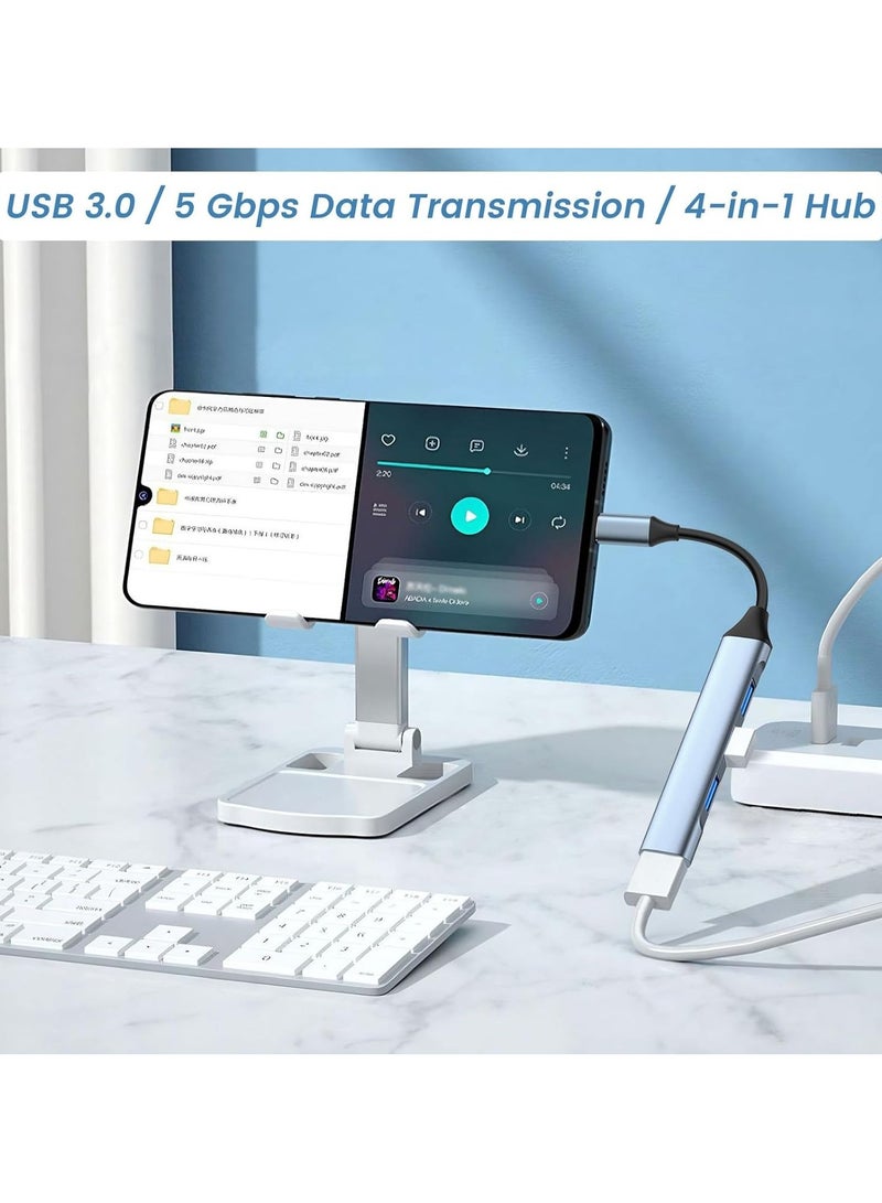 محور شحن 4 في 1 متوافق مع MagicBand+ و Magic Band - يو إس بي و يو إس بي - سي إلى شاحن متعدد للساعات الذكية والحلقات والسماعات وسماعات الأذن، عبوة من 2. - Image 5