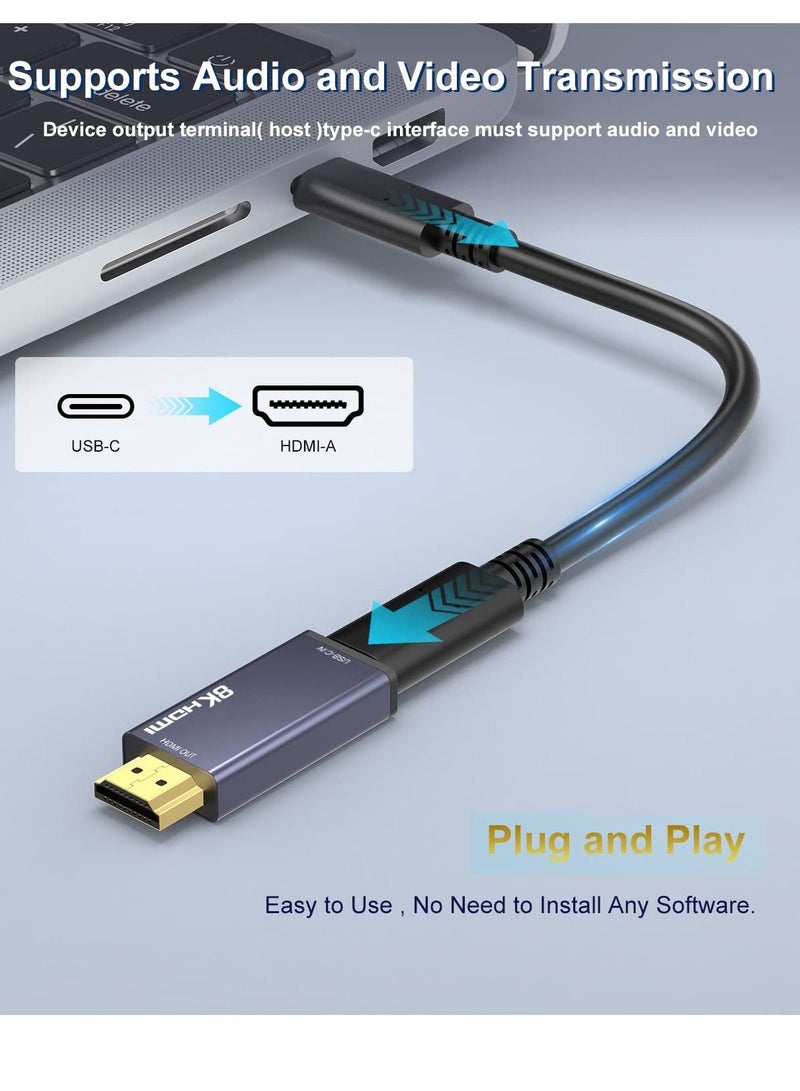 Excefore USB C to HDMI 3.1 Adapter, USB-C Female to HDMI Male Converter, Compatible with MacBook Pro, MacBook Air, iPad Pro, Mac Mini M1, Dell XPS, Surface Book (Grey)  - Image 2