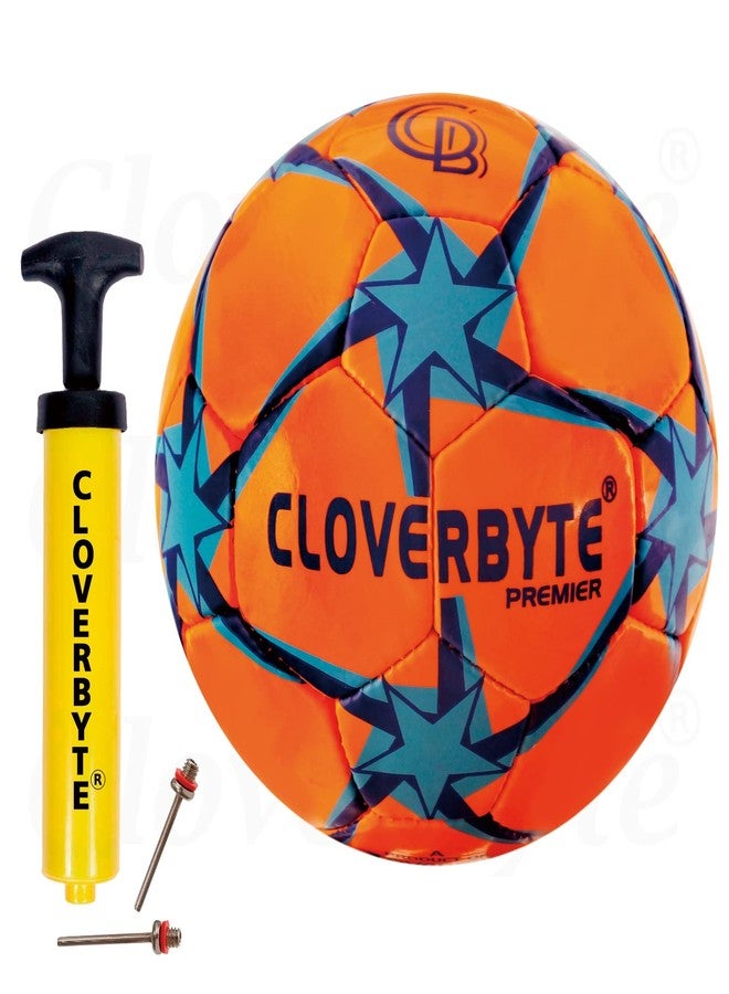 CLOVERBYTE Orange Combo Football with Pump and 2 Pins for Kids and Youth Football - Size: 5 - Image 2