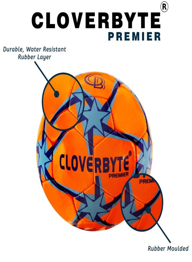 CLOVERBYTE Orange Combo Football with Pump and 2 Pins for Kids and Youth Football - Size: 5 - Image 3
