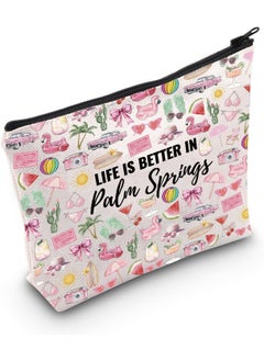 WCGXKO WCGXKO Palm Springs Gifts For Women Palm Springs Party Gift Life Is Better In Palm Springs Travel Gift Makeup Bag (Better In Palm Springs Bag) 