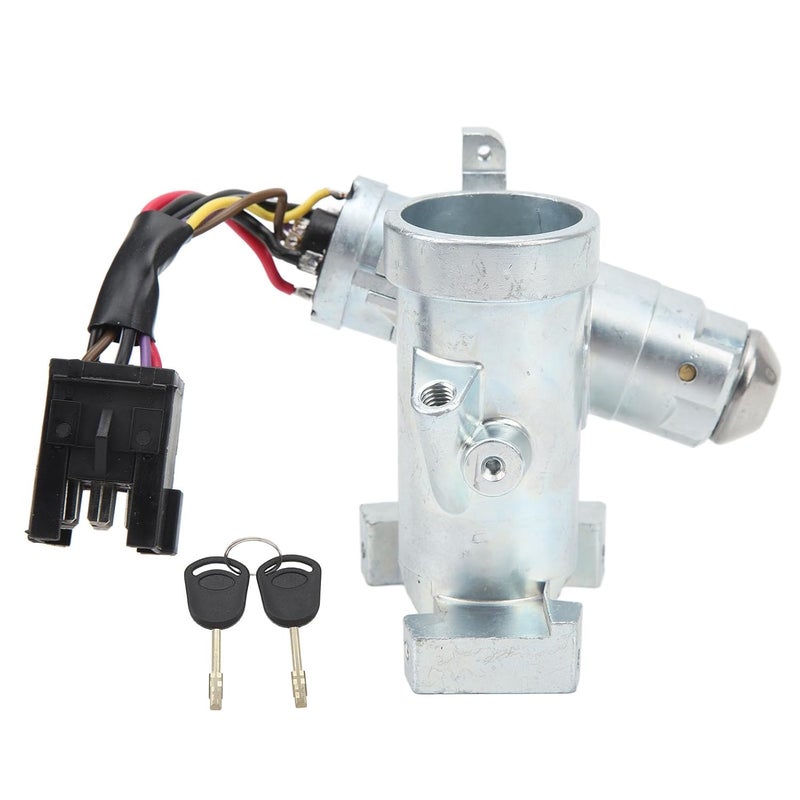 Ignition Lock Cylinder Housing, Ignition Switch with Key ABS Metal 1053774 Steering Ignition Lock Housing with 2 Keys for MK3 MK4 MK5 - Image 4