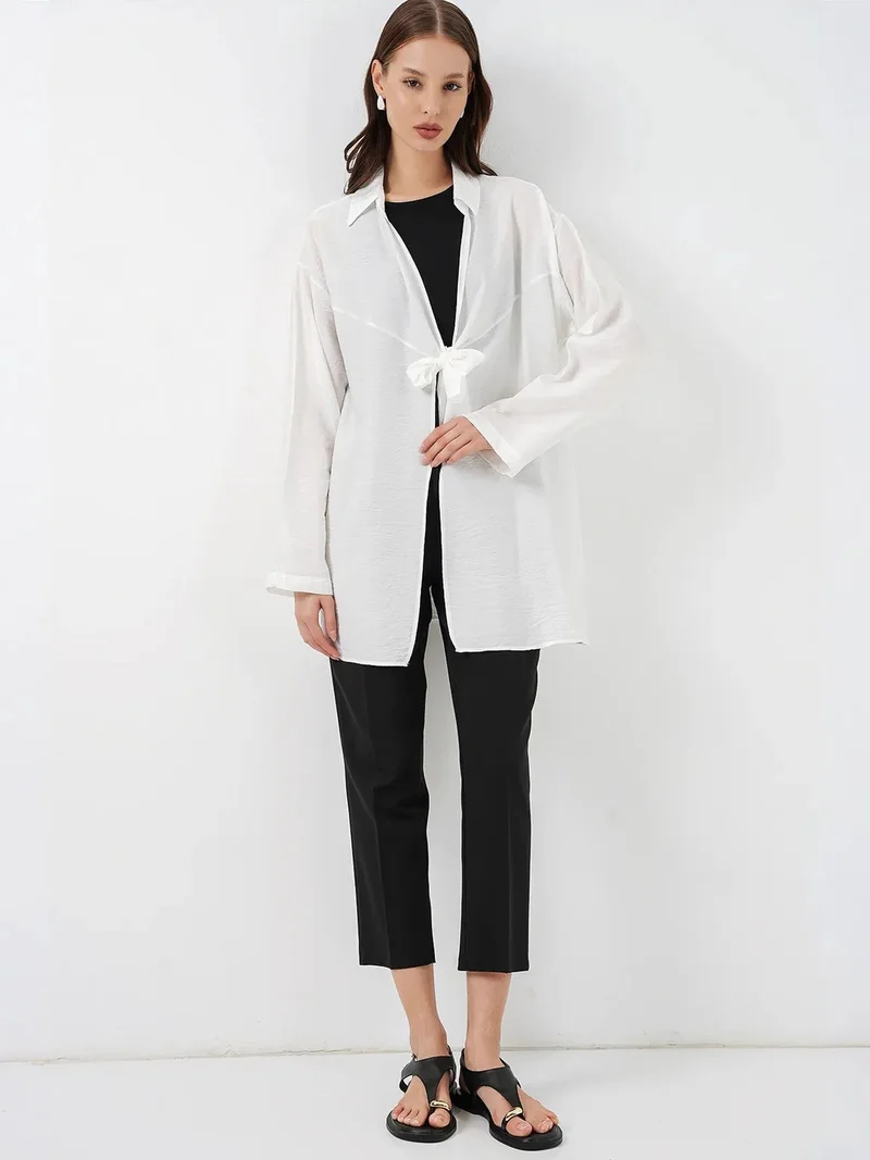 بيغ دارت BDART Tie Detail Long Sleeve Kimono