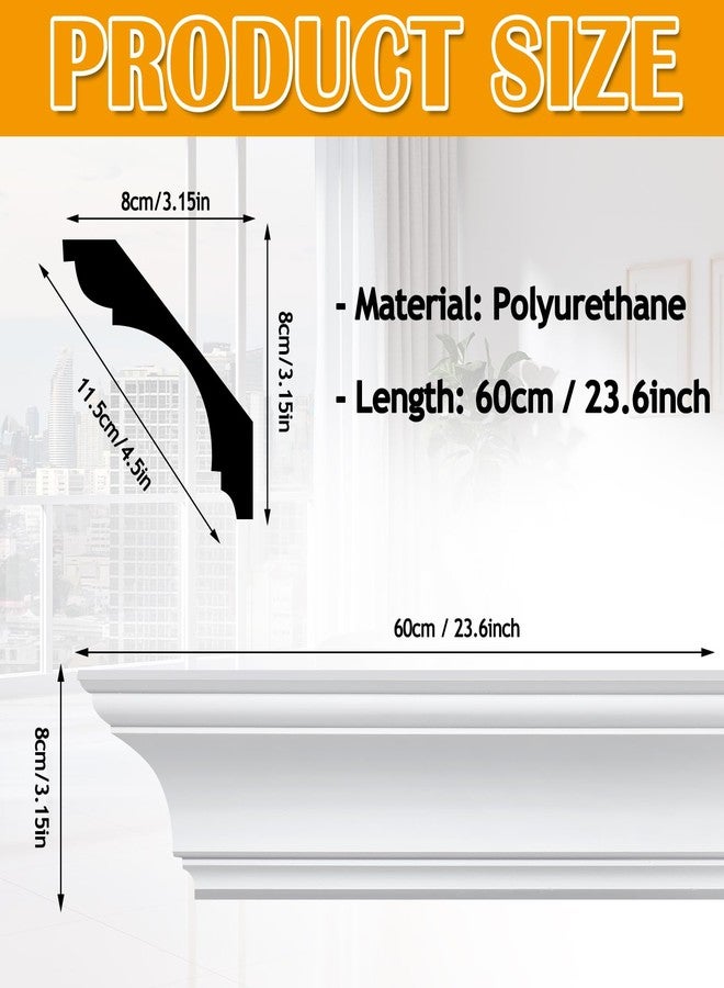 Marsui 8 Pcs Ceiling Crown Molding Trim 4-1/2 Inch Face x 189 in Long Total Decorative Ceiling Crown Moulding Trim Installed with Glue (Not Included) Luxe Style Decor (Simple Style) - Image 2