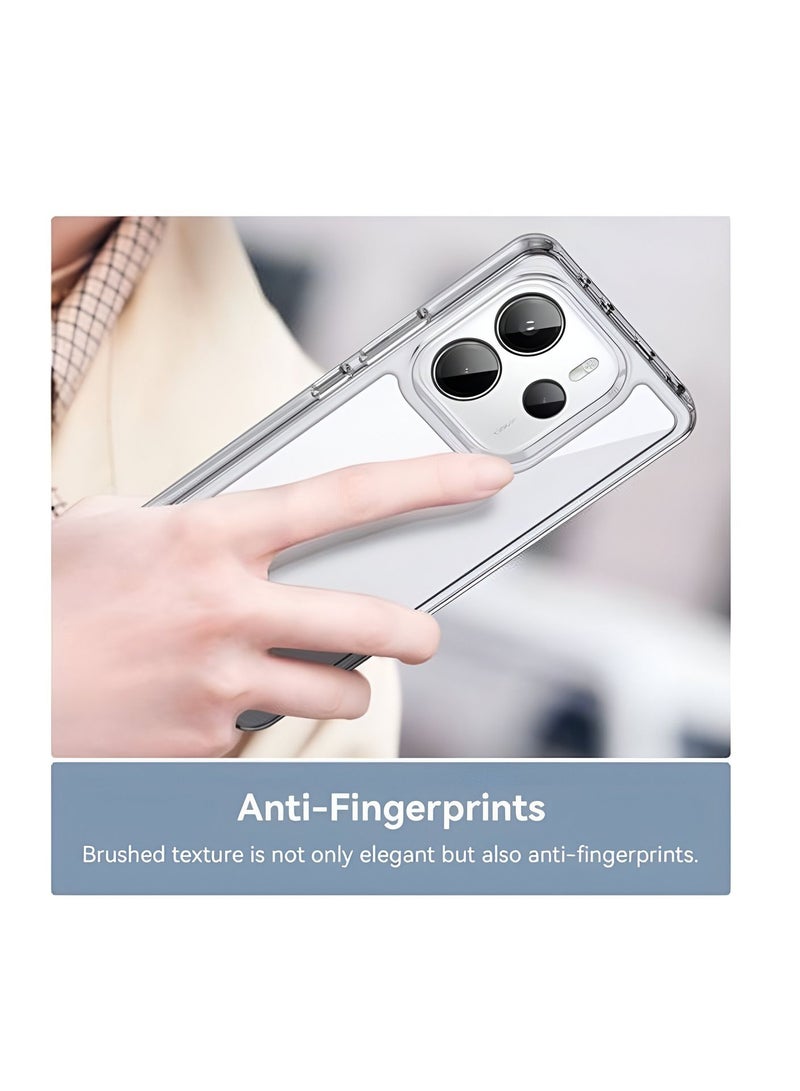 تشابي لاين  حافظة إير باج لسلسلة شاومي ريدمي نوت 14 4G 2025، شفافة متميزة مضادة للصدمات ومقاومة للاصفرار مع غطاء حافظة مجاني من الحديد - شفاف - Image 4