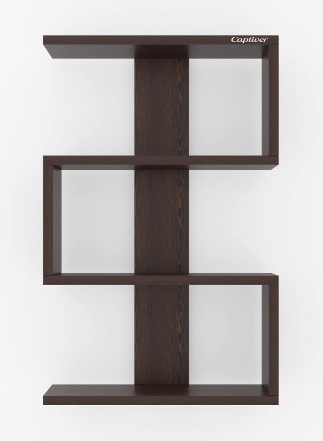 Captiver Engineered Wood Wall Mounted Books Shelf Racks Stand Self Tier 4 Wenge (Wenge) - Image 5