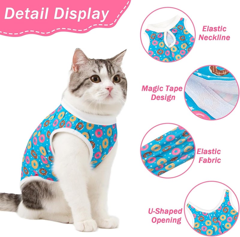 Coppthinktu Cat Recovery Suit Female Cats Onesie for Cats, Breathable Cat Surgery Suit for Surgical Abdominal Wounds Skin Diseases, Cute Kitten Spay Recovery Suit E-Collar Alternative Anti Licking - Image 4