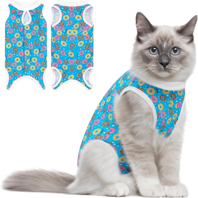 Coppthinktu Cat Recovery Suit Female Cats Onesie for Cats, Breathable Cat Surgery Suit for Surgical Abdominal Wounds Skin Diseases, Cute Kitten Spay Recovery Suit E-Collar Alternative Anti Licking - Image 1