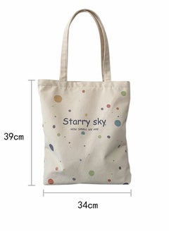 SYOSI Cute Canvas Tote Bag with Separate Packaging Grocery Bags  - Image 3