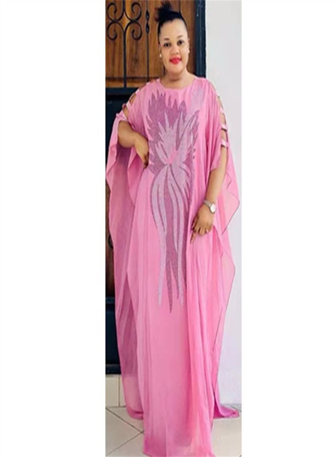 Loquat Women's Fashionable Oversize Dress Pink 