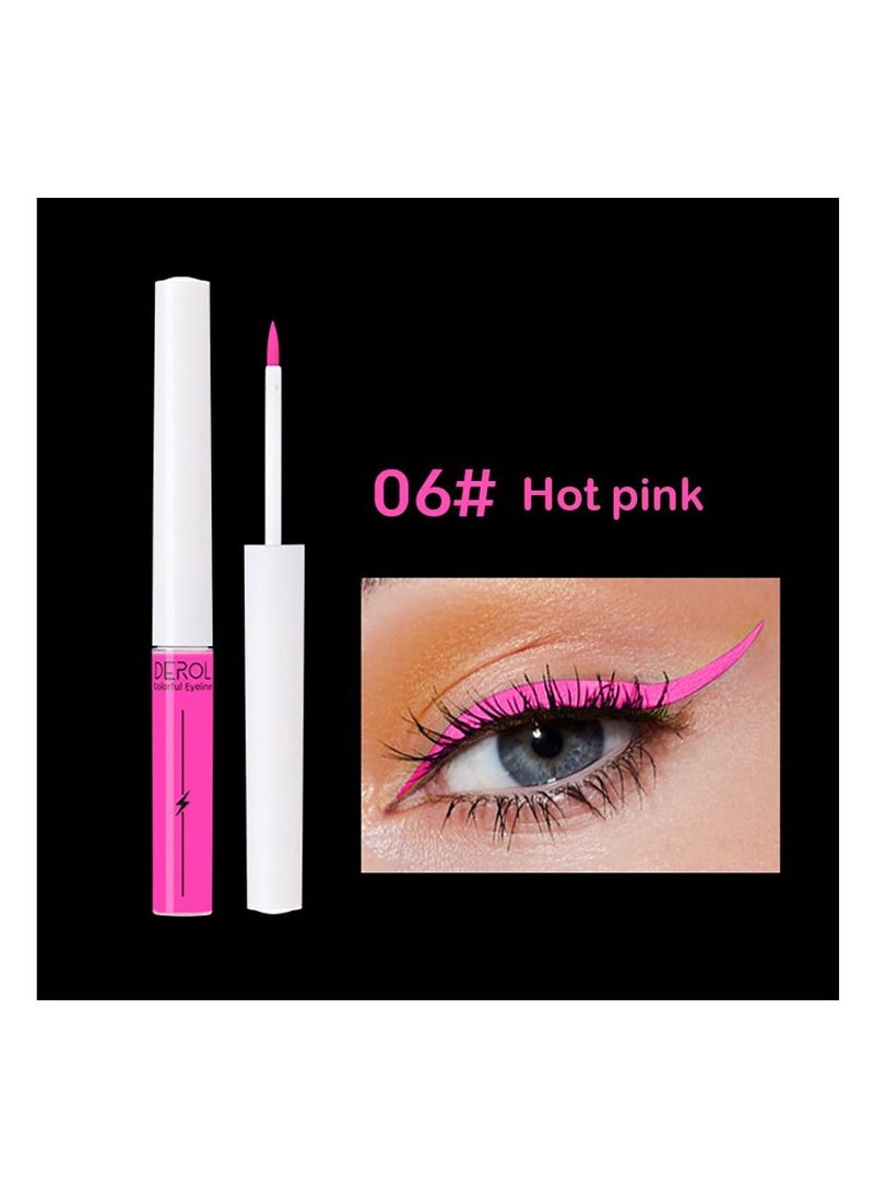 DEROL Liquid Eyeliner Long Lasting Waterproof Professional Neon Makeup Colorful Eyeliners Set Sweat Smudge Proof Women Tool Kit,Soft,Smooth,Natural,Hyper Easy Suitable For Clubs, Stages, Parties  - Image 1