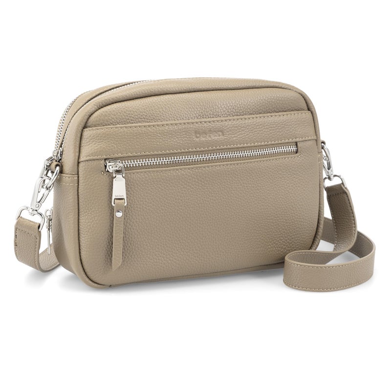 befen Genuine Leather Crossbody Bags for Women Small Camera Purses with Built in RFID Wallet Woman Shoulder Bag Handbags - Image 1