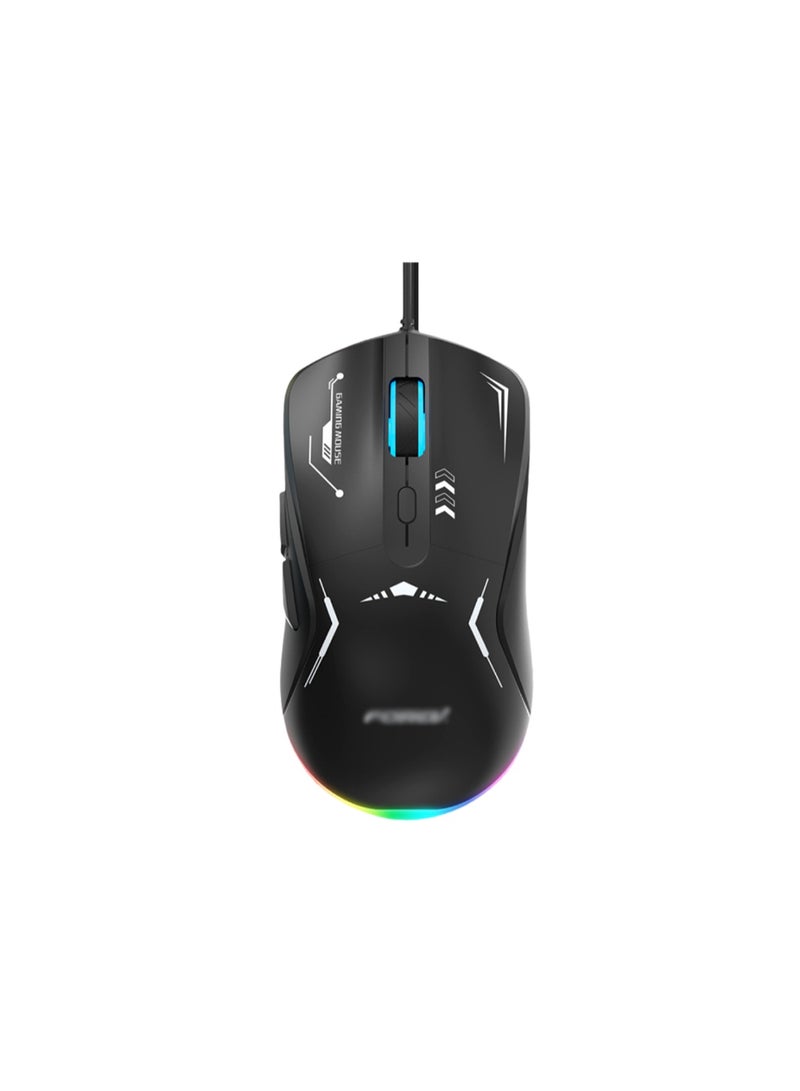 Wired Mouse Corded with LED Backlit DPI Adjustable For PC Gamers（Black） - Image 1
