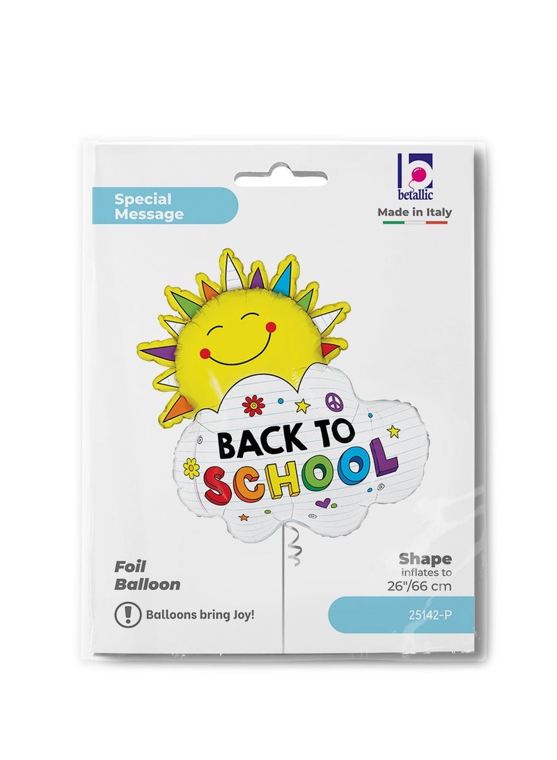 Betallic 26" Foil Balloon Back To School Sunshine - Image 2