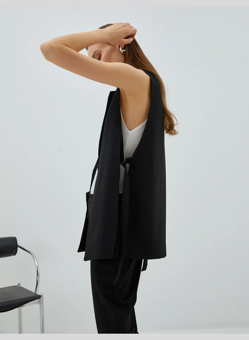 كوتون One Button Belted Blazer Vest