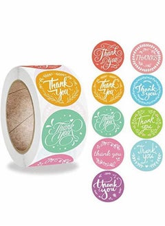 Y&D Thank You Stickers Roll, 1" Flower Wreath 9 Beautiful Styles 500 Units in One Rolls for Gift Décor Sealing, Great and Wedding, Small Business, Bakeries, Handmade Goods  - Image 1