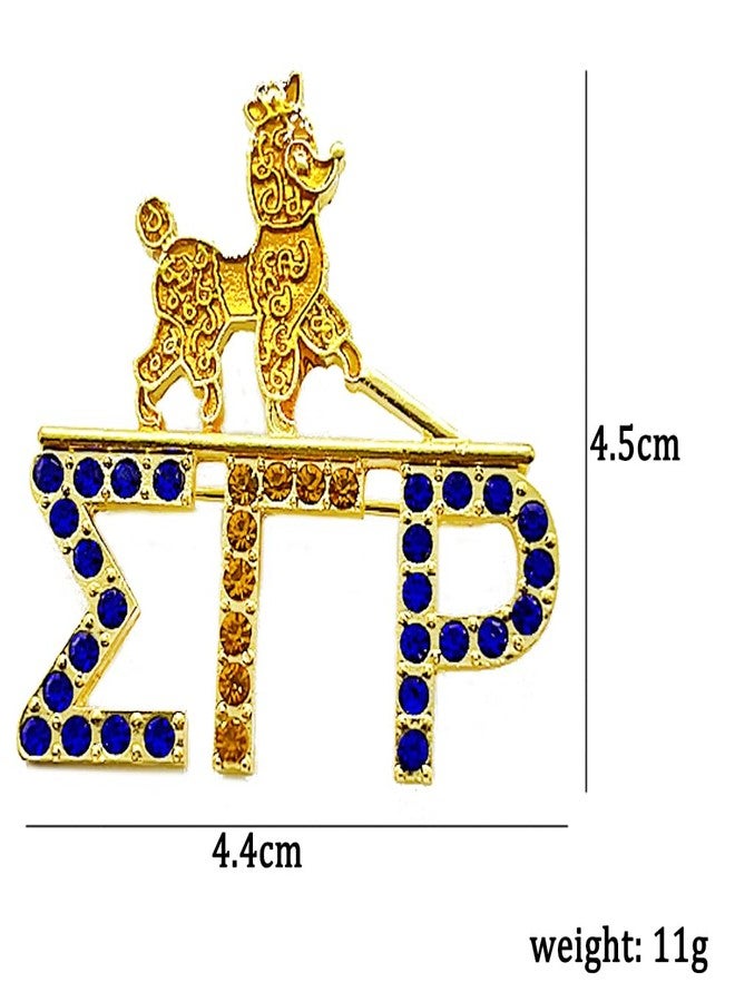 muiot Stylish Golden SGR Sorority Sigma Gamma Rho Letter Poodle metal Brooch with Rhinestones Jewelry for Women - Image 2