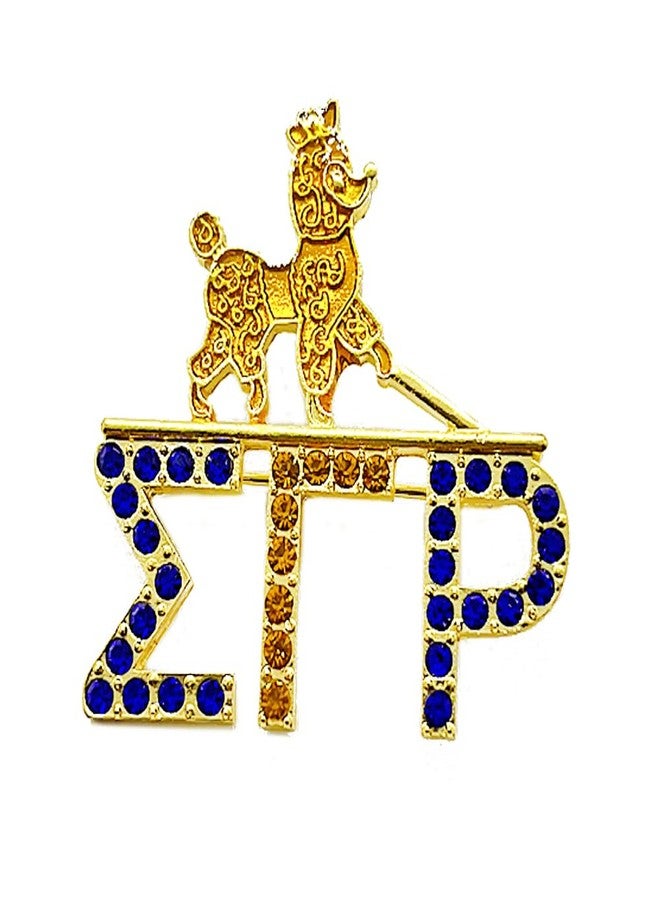 muiot Stylish Golden SGR Sorority Sigma Gamma Rho Letter Poodle metal Brooch with Rhinestones Jewelry for Women - Image 1