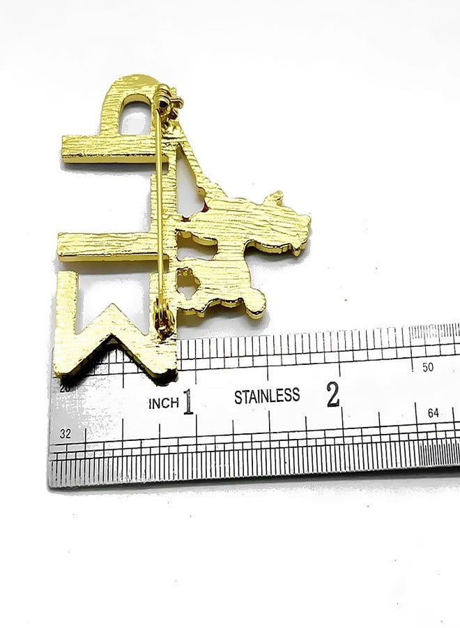 muiot Stylish Golden SGR Sorority Sigma Gamma Rho Letter Poodle metal Brooch with Rhinestones Jewelry for Women - Image 4