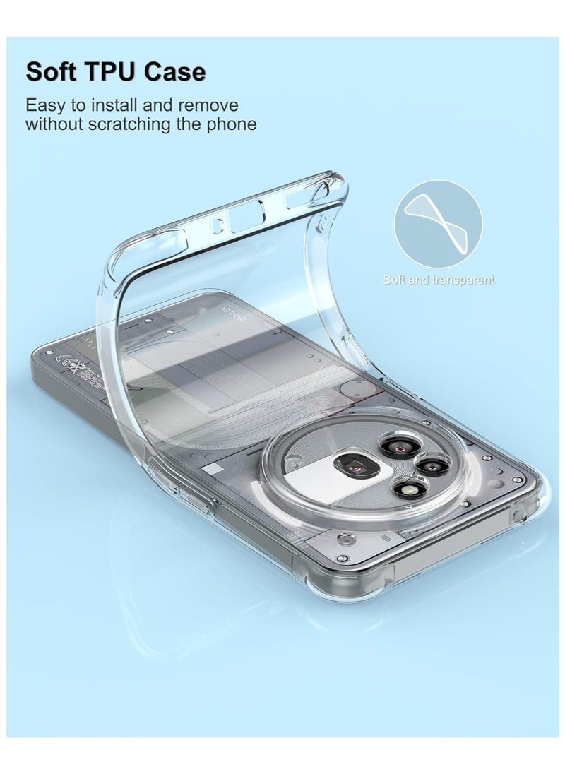 راكسوم جراب Nothing Phone 3a Pro شفاف - غطاء TPU مرن ورفيع وشفاف مع حواف معززة مقاومة للصدمات | تصميم خفيف الوزن ومقاوم للخدوش | جراب خلفي واقٍ لهاتف Nothing Phone 3a Pro مع شفافية فائقة ومقاومة للاصفرار - Image 4