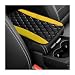 Dickno Car Center Console Cushion Pad Universal Leather Waterproof Armrest Seat Box Cover Comfortable Auto Armrest Cover Protector Car Interior Decor Accessories for Most Vehicles Black Yellow - Image 2