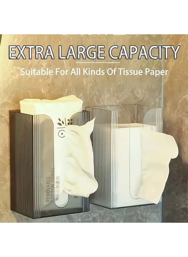 Transparent Wall Mounted Tissue Dispenser Water Resistant No Drilling U Shaped Access - Image 3