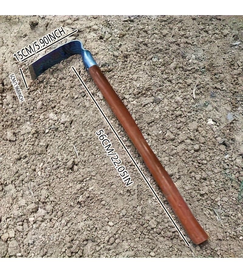 Forged Flat Headed Hoe Durable Garden Tool For Turning Soil Loosening Soil Planting Weed Removal Cultivating Land - Image 5