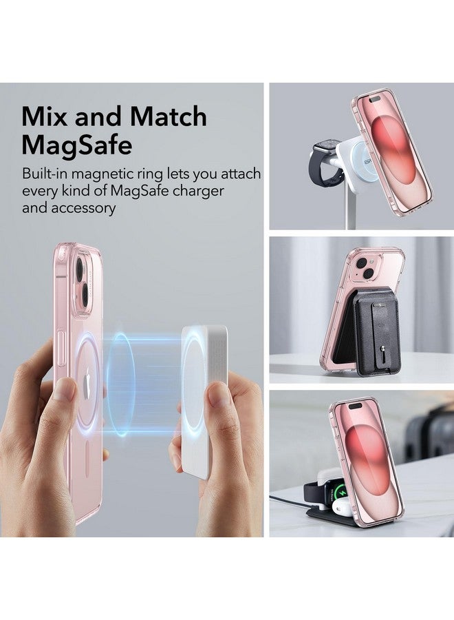 اي اس ار جراب ESR لهاتف iPhone 15، متوافق مع MagSafe، حماية عسكرية، مقاوم للاصفرار، ظهر مقاوم للخدش، جراب هاتف مغناطيسي لهاتف iPhone 15، سلسلة كلاسيكية، وردي شفاف - Image 4