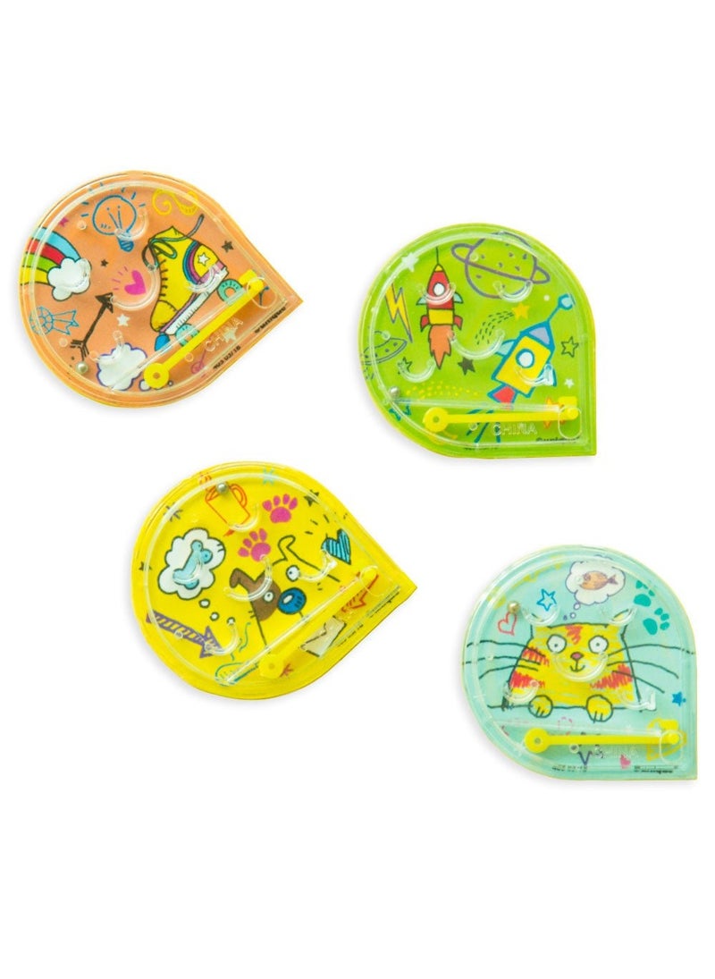 Unique Small Pinball Game Multicolor Plastic 4-Pack - Image 1