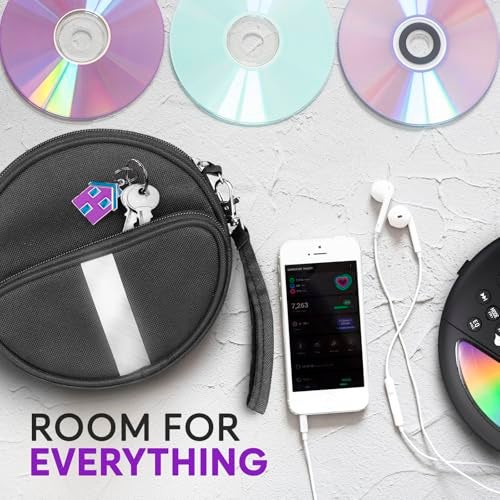 KLIM Portable CD Player Case, Waterproof Portable CD Player Carrying Case, Adjustable Strap, Suitcase with 3 Compartments - Image 5