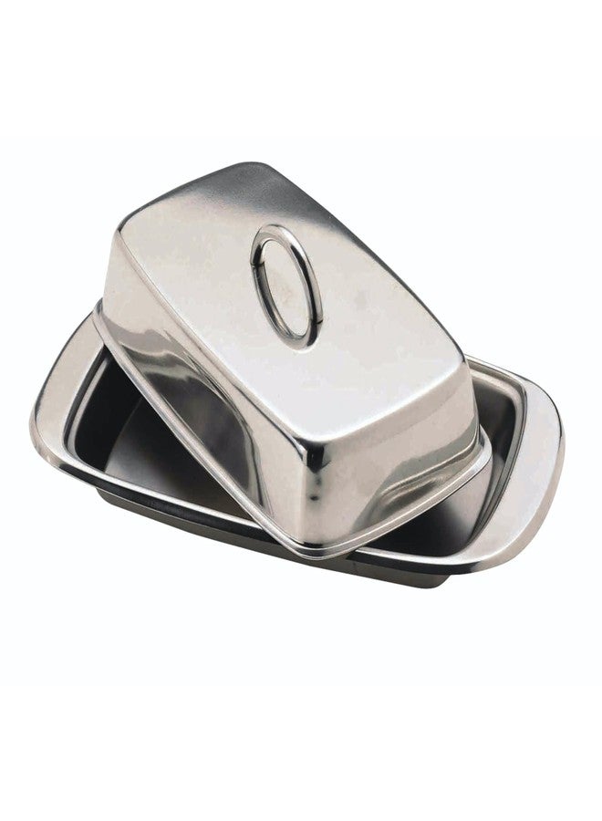 KitchenCraft Butter Dish with Lid, Stainless Steel, Silver 19.5 x 10 x 8 cm - Image 4