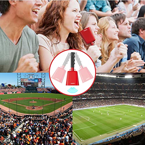 LEKATO 8 Inch Steel Cow Bell 2 Pack, Noise Makers Cowbell with Handle for Sport Events Cheering Hand Bell for Football Games,Party, Concert, Graduations, School, Farm Ranch(Red+Red) - Image 5