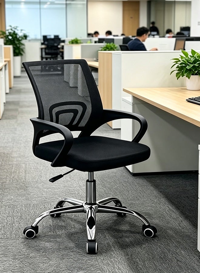 Ergonomic Office Chair & Study Chair with Human Body Curve Design - Height Adjustable, Rotatable Computer Chair for Home Office, Gaming Chair, Student Desk Chair, Adjustable Lumbar Support