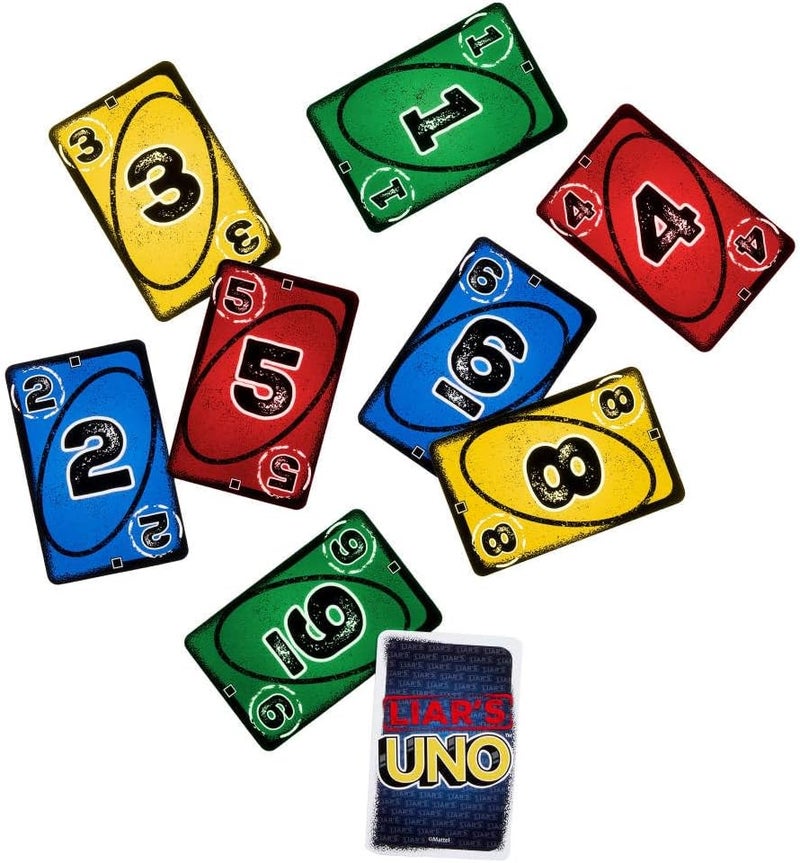 ماتيل جيمز لعبة بطاقات UNO الكاذب من Mattel Games للبالغين والأطفال والعائلات والحفلات وليالي الألعاب، متعة السفر، ضع اللاعبين الآخرين في موقف بالخداع والتضليل، JLH43 - Image 2