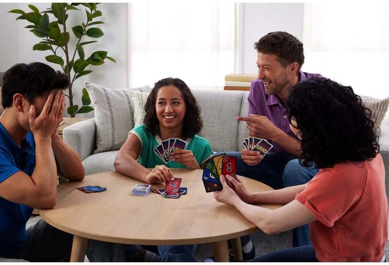ماتيل جيمز لعبة بطاقات UNO الكاذب من Mattel Games للبالغين والأطفال والعائلات والحفلات وليالي الألعاب، متعة السفر، ضع اللاعبين الآخرين في موقف بالخداع والتضليل، JLH43 - Image 5