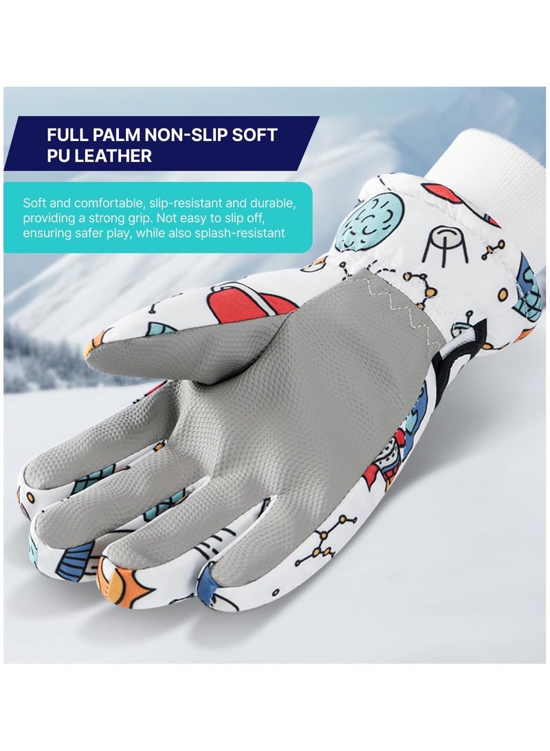 SYOSI Kids Ski Gloves, Waterproof Winter Gloves With Touch Screen Fingers, With Linking Buckles Waterproof Non-Slip Ski Gloves For Skiing, Outdoor Gear For 6-14 Years Old Kids Boys And Girls - Image 5