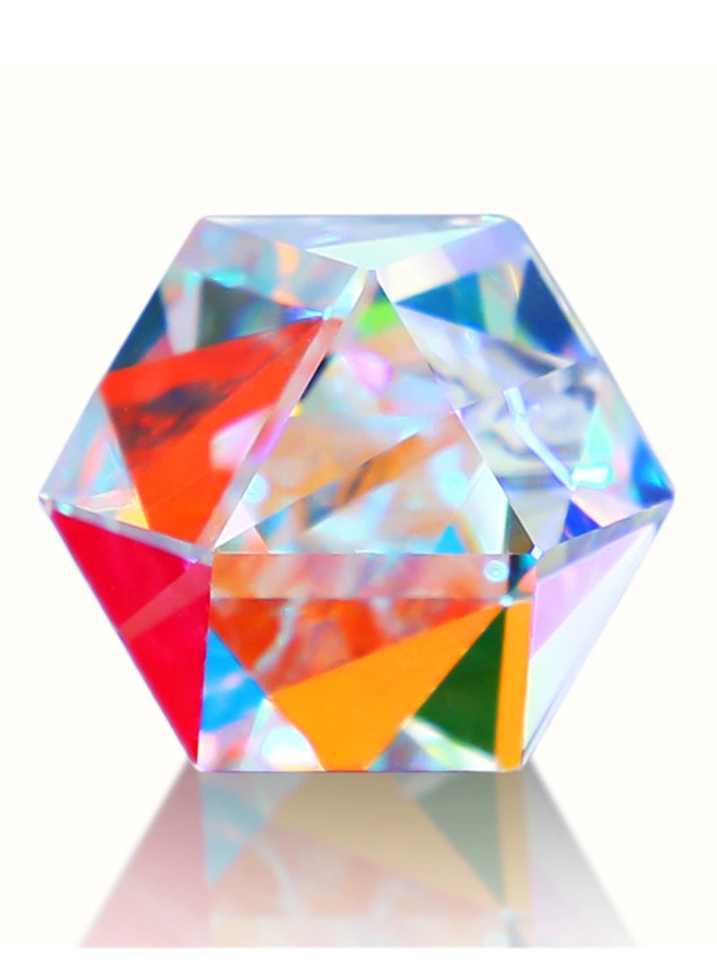 SYOSI Color Crystal Faceted, Optical Prism Beam Splitter Light, Science Education Figurine, Refracting Photography Science Glass Prisms, Beautiful Addition, Gift for Birthday, Valentine's Day - Image 1