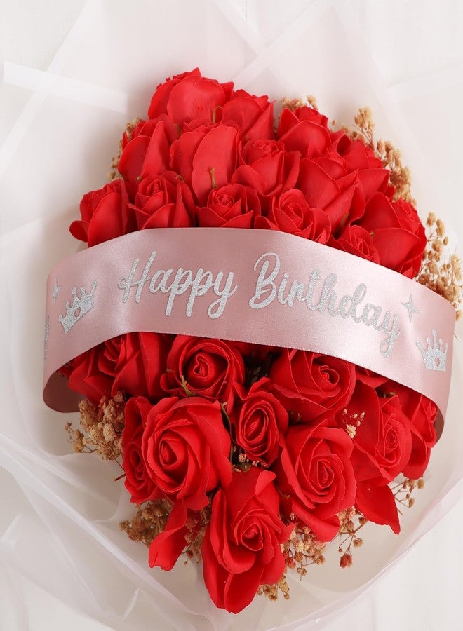 TONIFUL Glitter Happy Birthday Satin Ribbon 2Inch x 10 Yards Wide Rose Gold Ribbon with Printed Happy Birthday for Gift Wrapping,Flower Bouquet,Crafts,Banner Making and Birthday Party Supply - Image 5