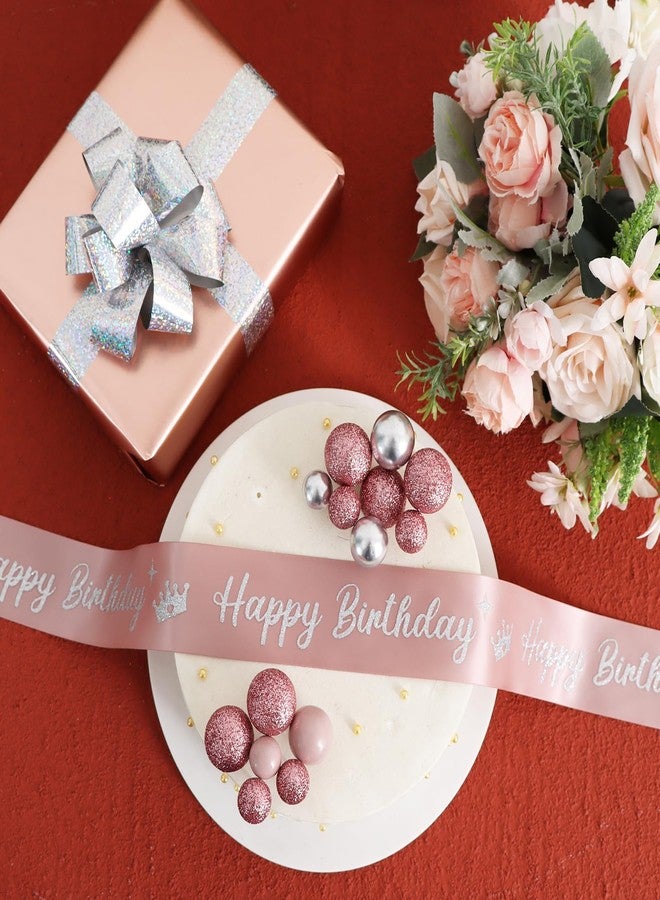 TONIFUL Glitter Happy Birthday Satin Ribbon 2Inch x 10 Yards Wide Rose Gold Ribbon with Printed Happy Birthday for Gift Wrapping,Flower Bouquet,Crafts,Banner Making and Birthday Party Supply - Image 4