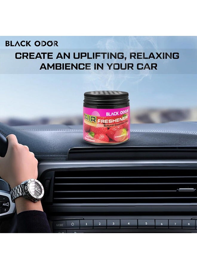 رائحة سوداء جل معطر للجو "Black Odor" برائحة الفراولة (180 جم) - موديل BO-03 - يحتوي على زيوت عطرية طبيعية - مناسب للسيارة والمنزل. - Image 5