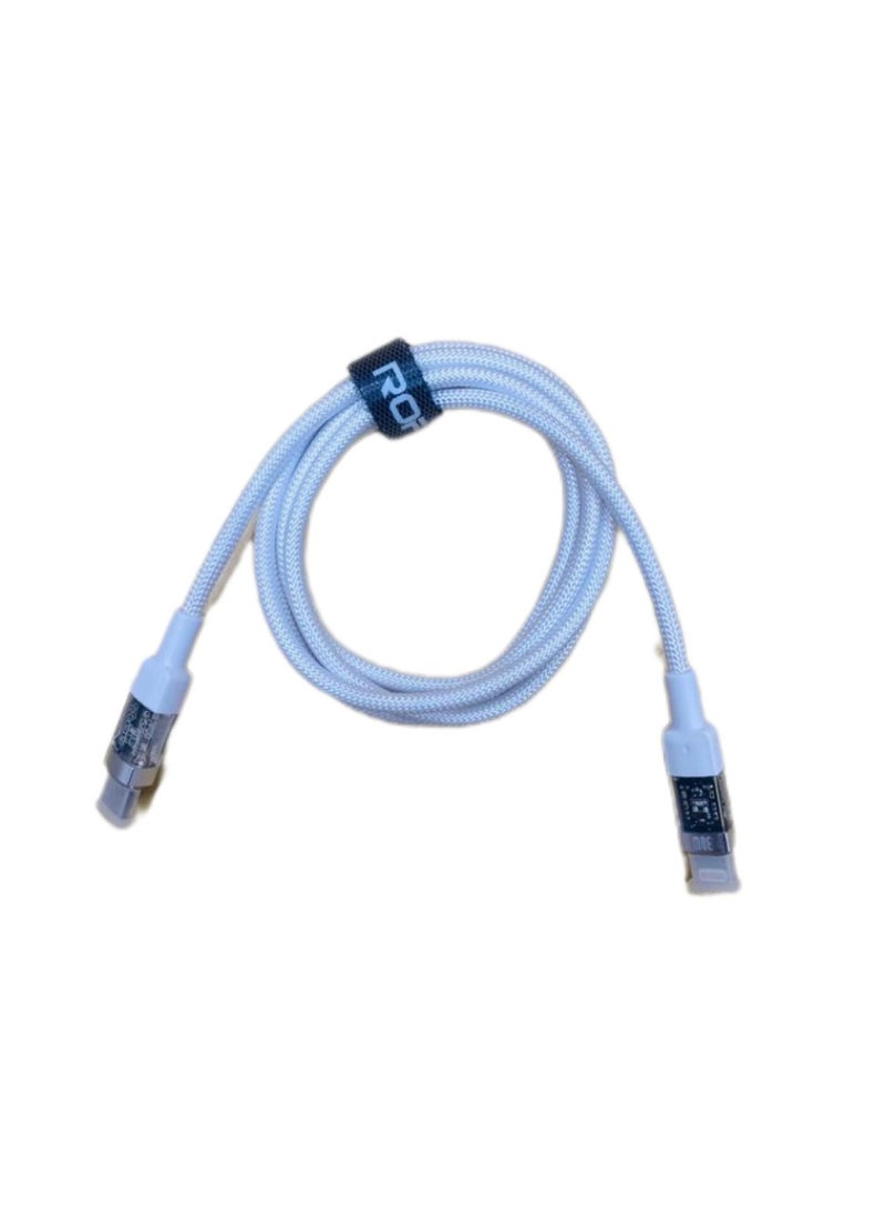 Generic - ROFEE 30W  Smart & Fast Data  Cable USB-C TO Lightning 1.2 Meter White - Image 1
