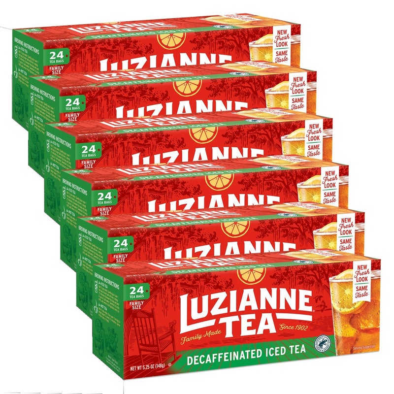 Luzianne Decaffeinated Iced Tea Bags, Family Size, 24ct Box (Pack of 6) - Image 5