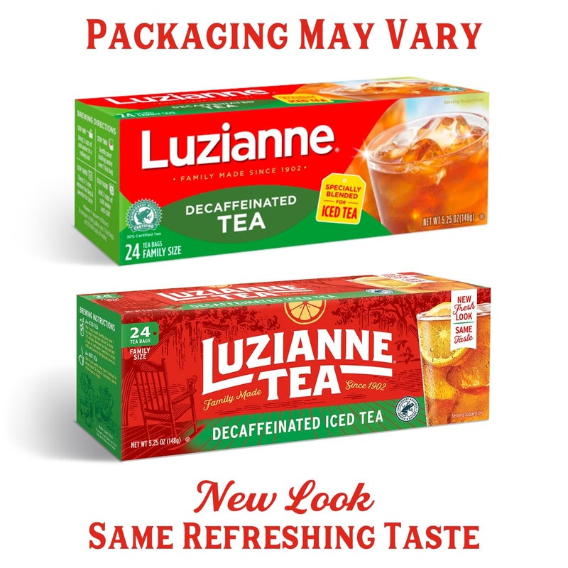 Luzianne Decaffeinated Iced Tea Bags, Family Size, 24ct Box (Pack of 6) - Image 2