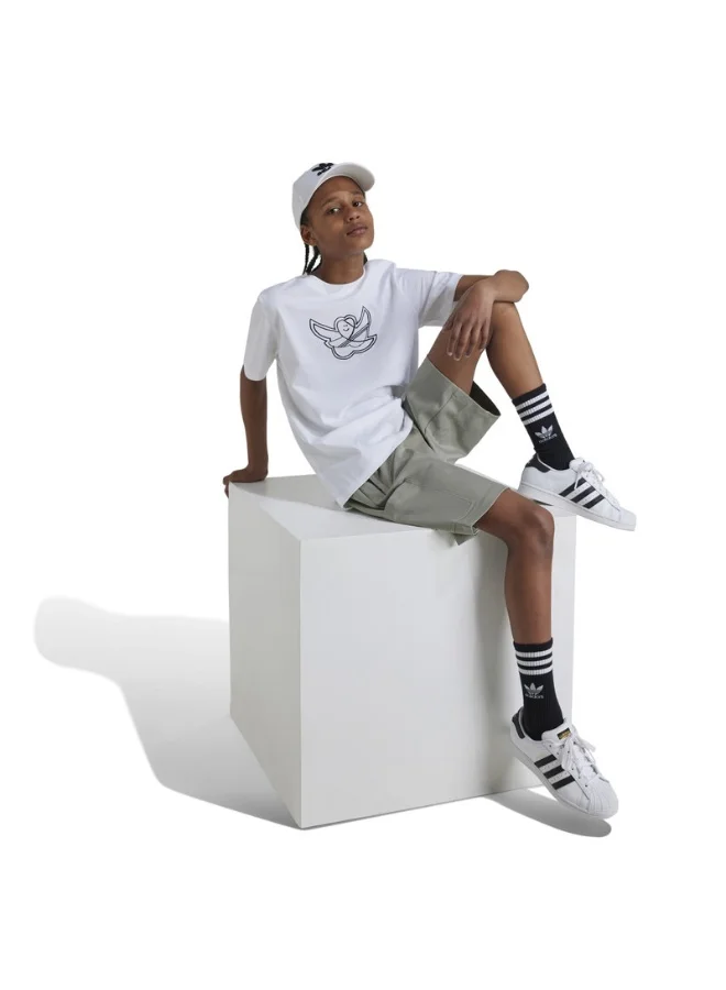 adidas تيشيرت أبيض برسومات أوريجينالز للأطفال