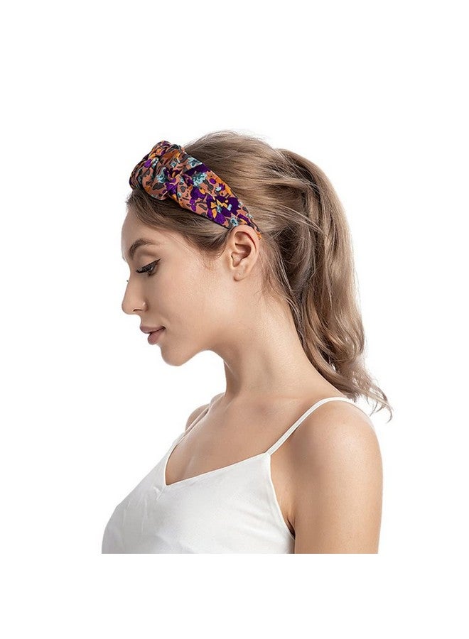 Wiwpar Boho Headband Floral Wide Headband Vintage Wide Head Hair Band Hair Hoop Hair Accessories For Women (Style 3) - Image 3