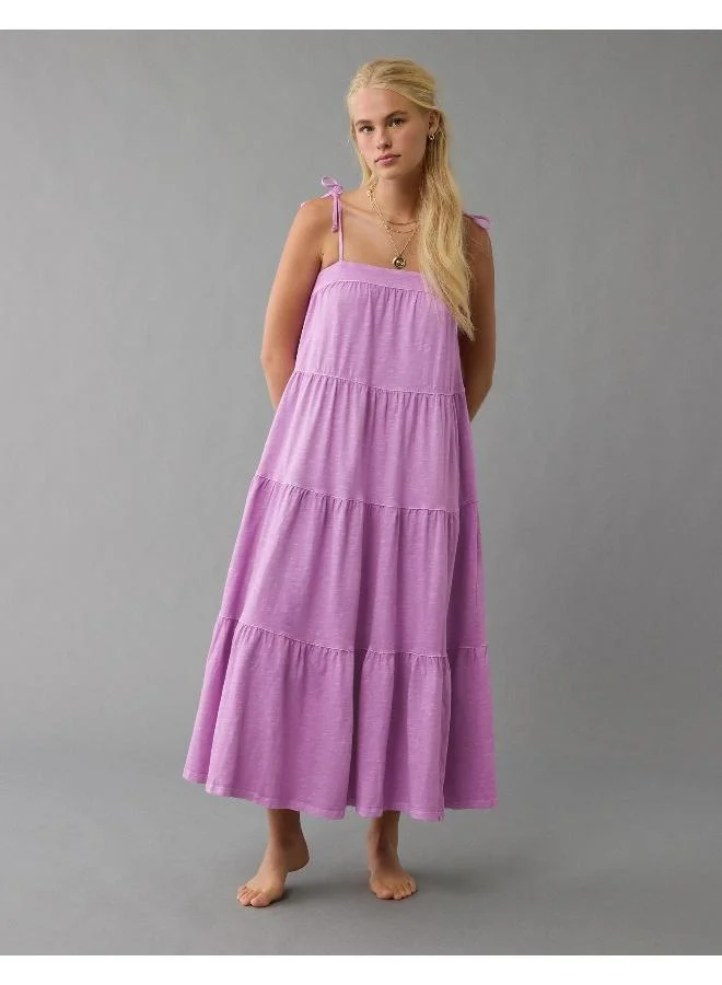 American Eagle AE Sunchaser Knit Tie Shoulder Maxi Dress